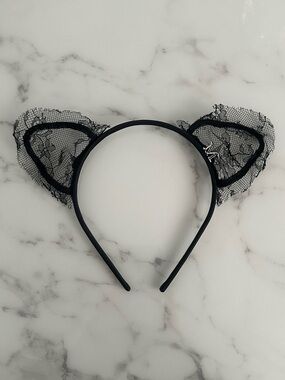 Maison Michel Lace Cat Ear Headband